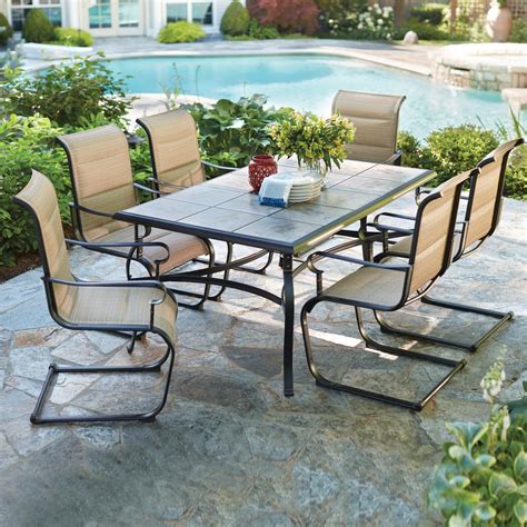 home depot outdoor dining sets|home depot backyard patio set.